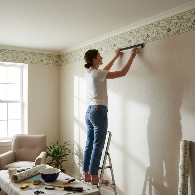 Bedroom Wallpaper Installation